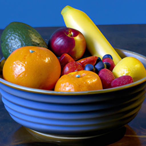 A colorful bowl of mixed fruits and vegetables.