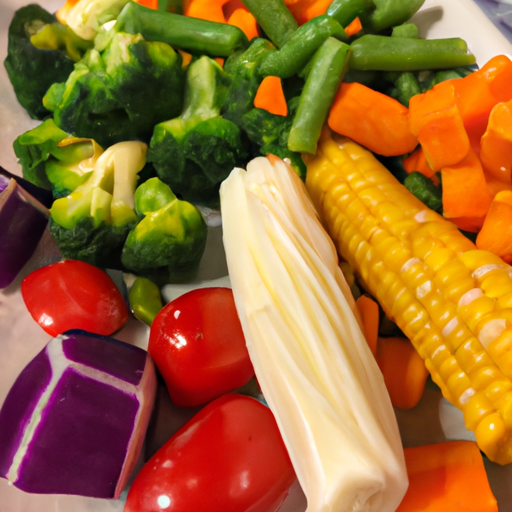 A close-up of a colorful plate of fresh, nutrient-rich vegetables.